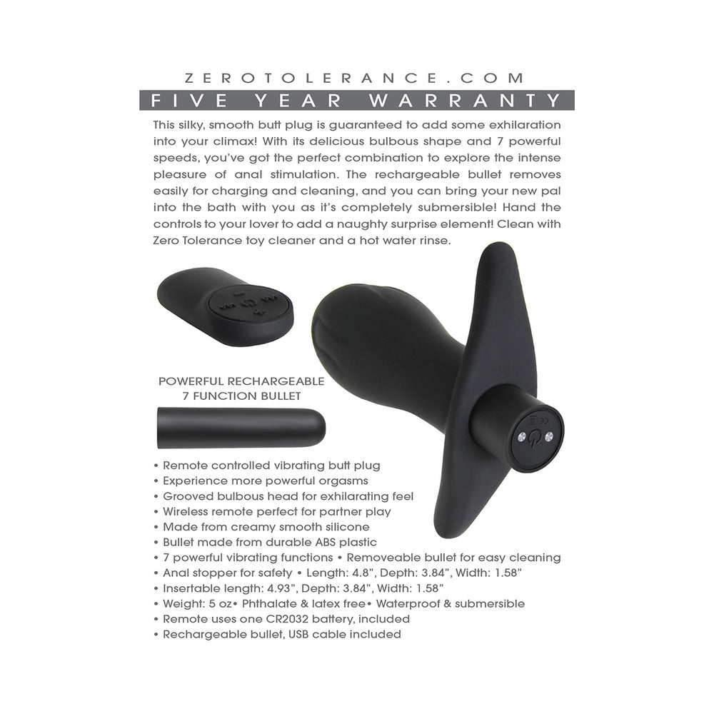 Booty Bounce Black Vibrating Butt Plug