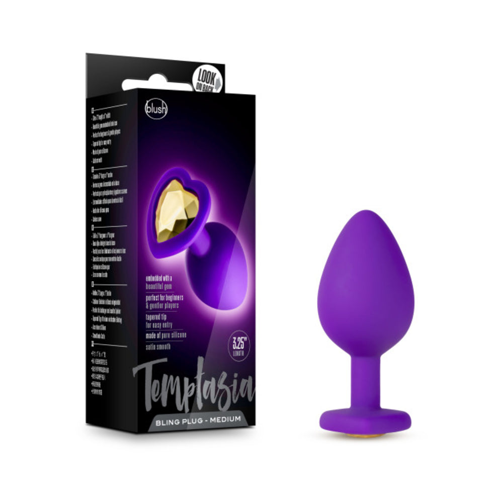 Blush Temptasia Bling Plug w/Gem Medium - Purple
