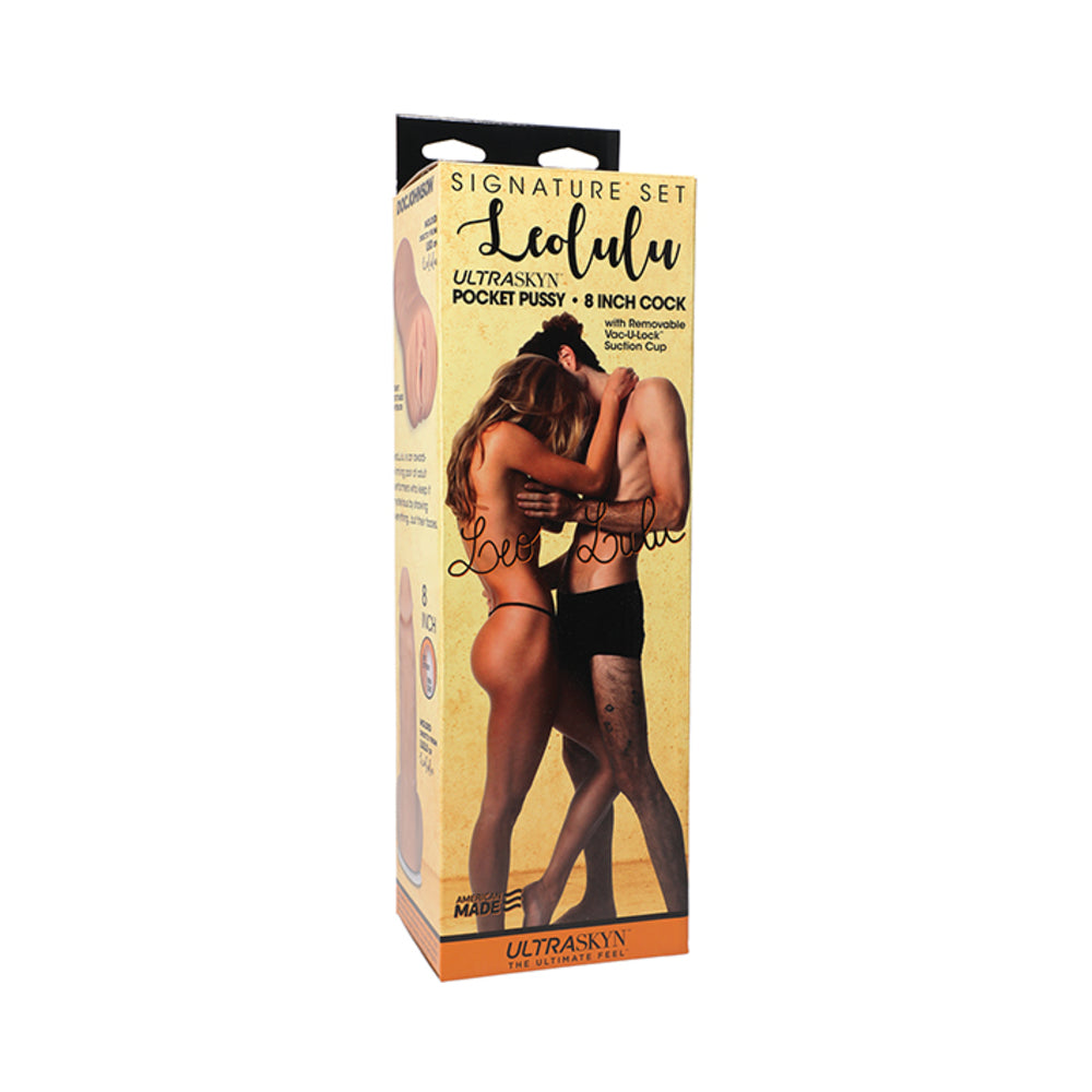 Signature Set - Leolulu - Leo Ultraskyn Pocket Pussy & Lulu 8 Inch Ultraskyn Cock With Removable Va