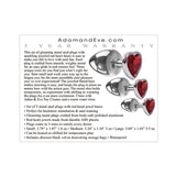 Adam & Eve Three Hearts Gem Anal Plug Set - Silver/Red