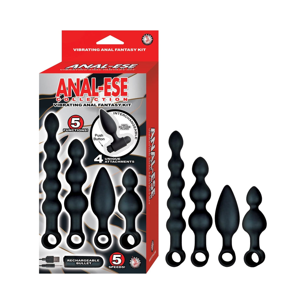 Anal-Ese Coll Vibrat Anal Fant Kit-Bl