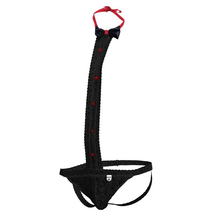 Male Basics Tuxedo Lace Jockstrap Black L/XL