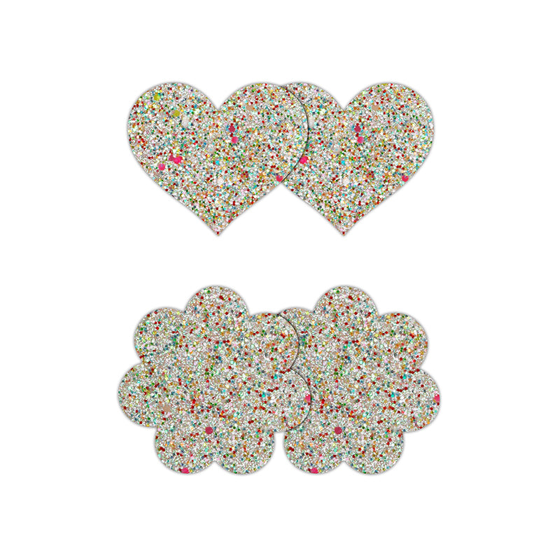 Pretty Pasties Heart & Flower Glow in the Dark - 2 Pair