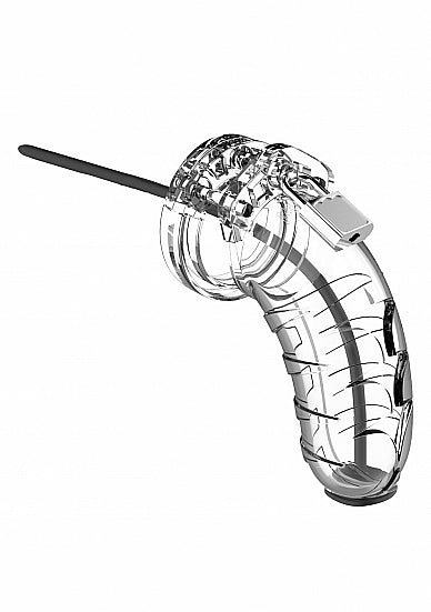 Shots Man Cage 4.5' w/Silicone Urethral Sounding - Clear