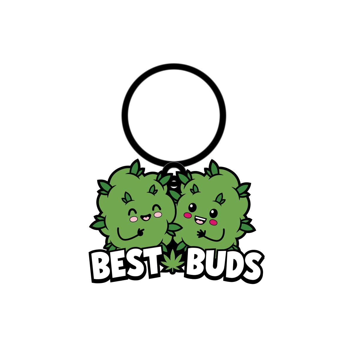Wood Rocket Weed Best Buds Keychain - Green
