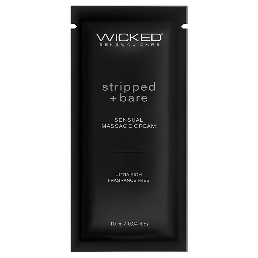 Wicked Sensual Care Stripped & Bare Unscented Massage Cream - .34 oz