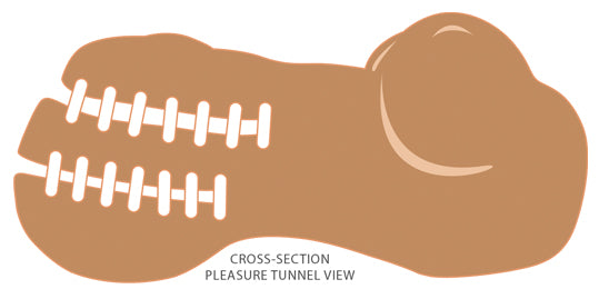 Cloud 9 Mini Body Dual Stroker Pleasure Pussy and Ass - Tan
