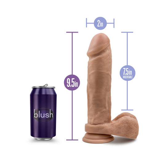 Au Natural - 9.5 Inch Dildo With Suction Cup - Mocha