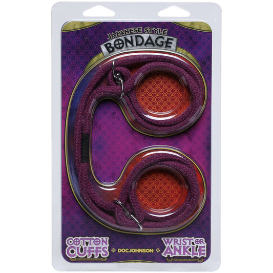 Japanese Style Bondage Wrist or Ankle Cotton Rope - Purple