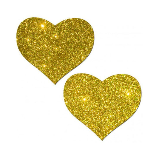 Pastease Gold Glitter Heart Pasties O/S