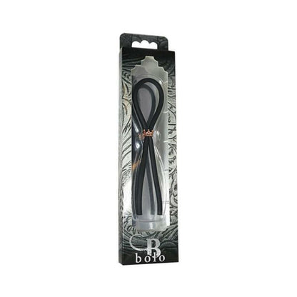 Bolo Silicone Lasso w/Rose Gold Crown Slider Ring - Black