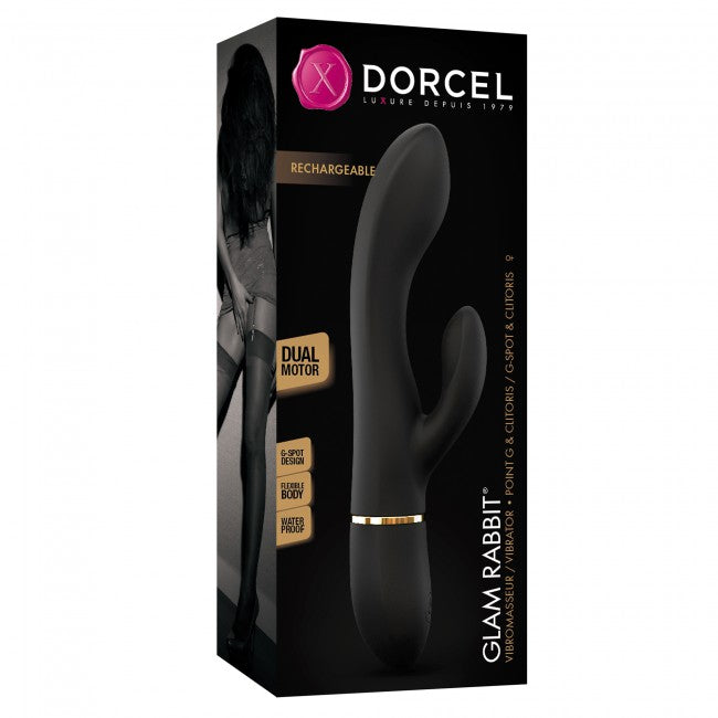 Dorcel Glam Rabbit Vibrator - Black/Gold