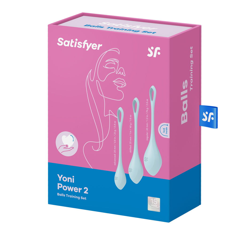 Satisfyer Yoni Power 2 Balls Training Set - Light Blue