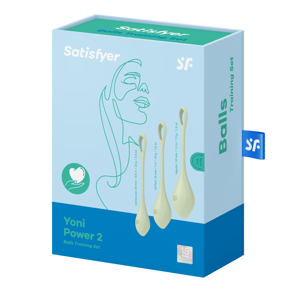 Satisfyer Yoni Power 2 Balls Training Set - Light Green