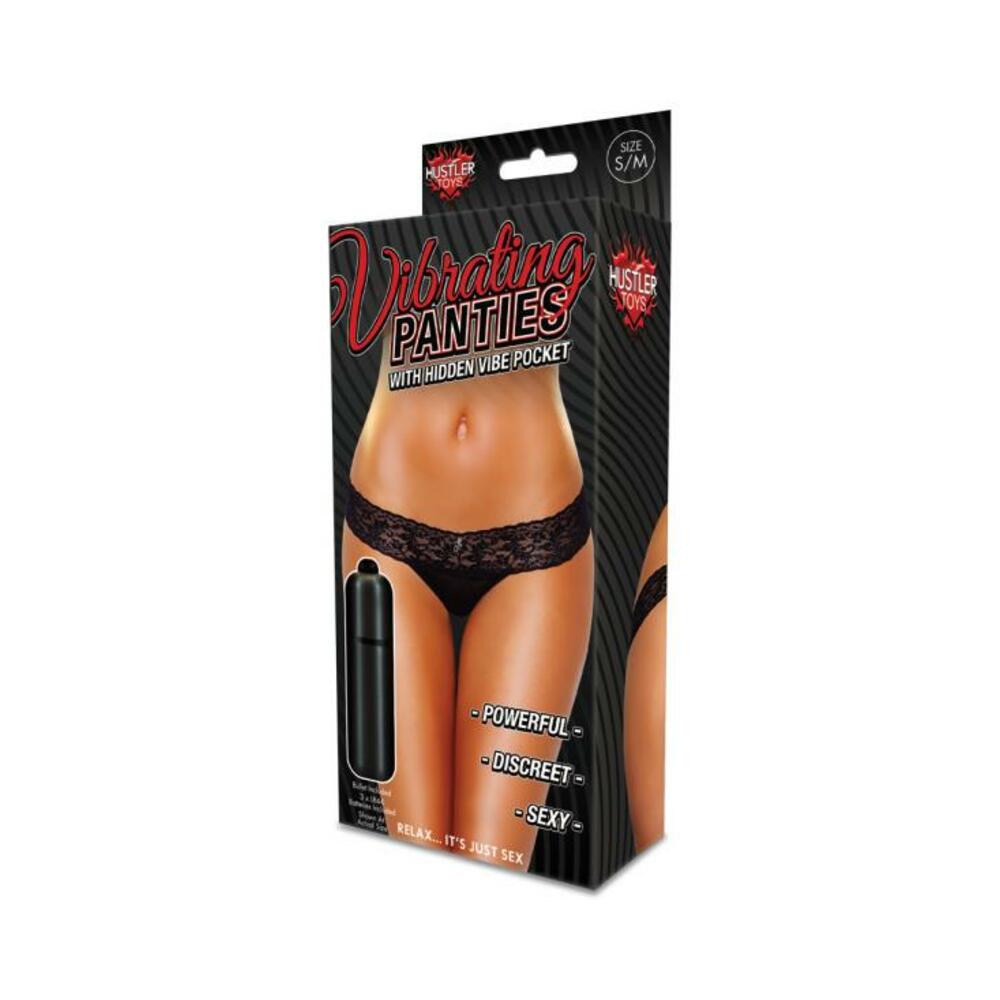 Vibrating Panties Lace Thong Black Small/Medium