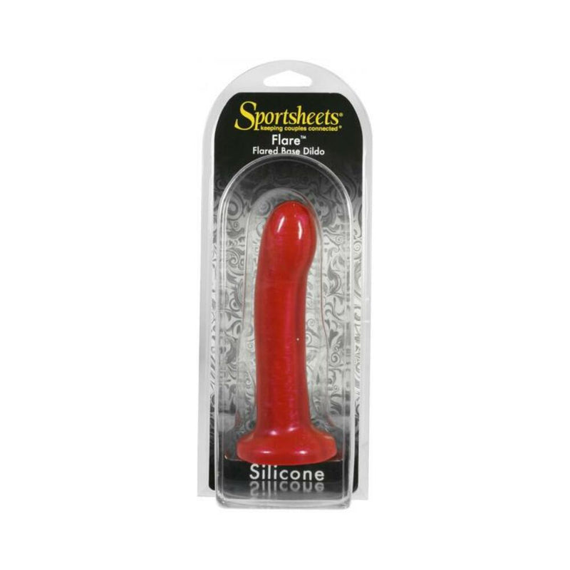 Sportsheets Flare Silicone Dildo Flared Base Red
