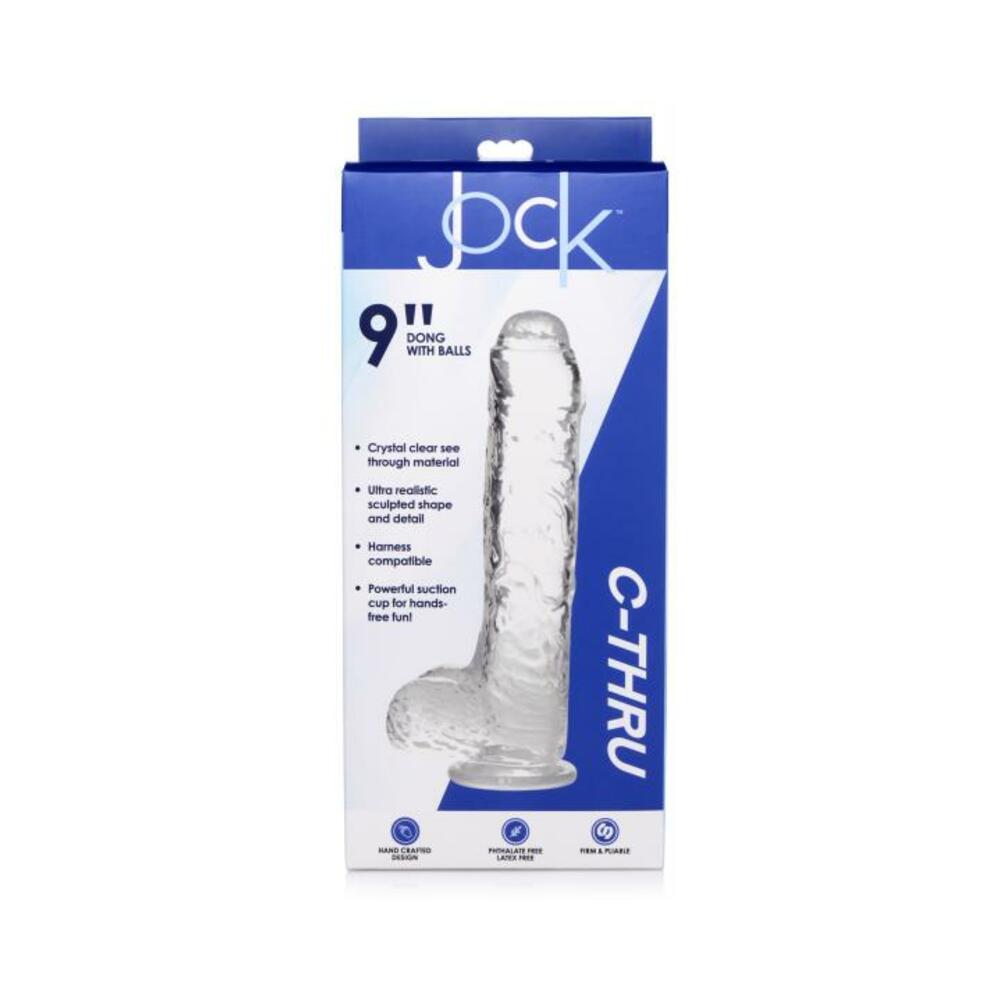 Jock C-thru Dildo With Balls - 9 Inch
