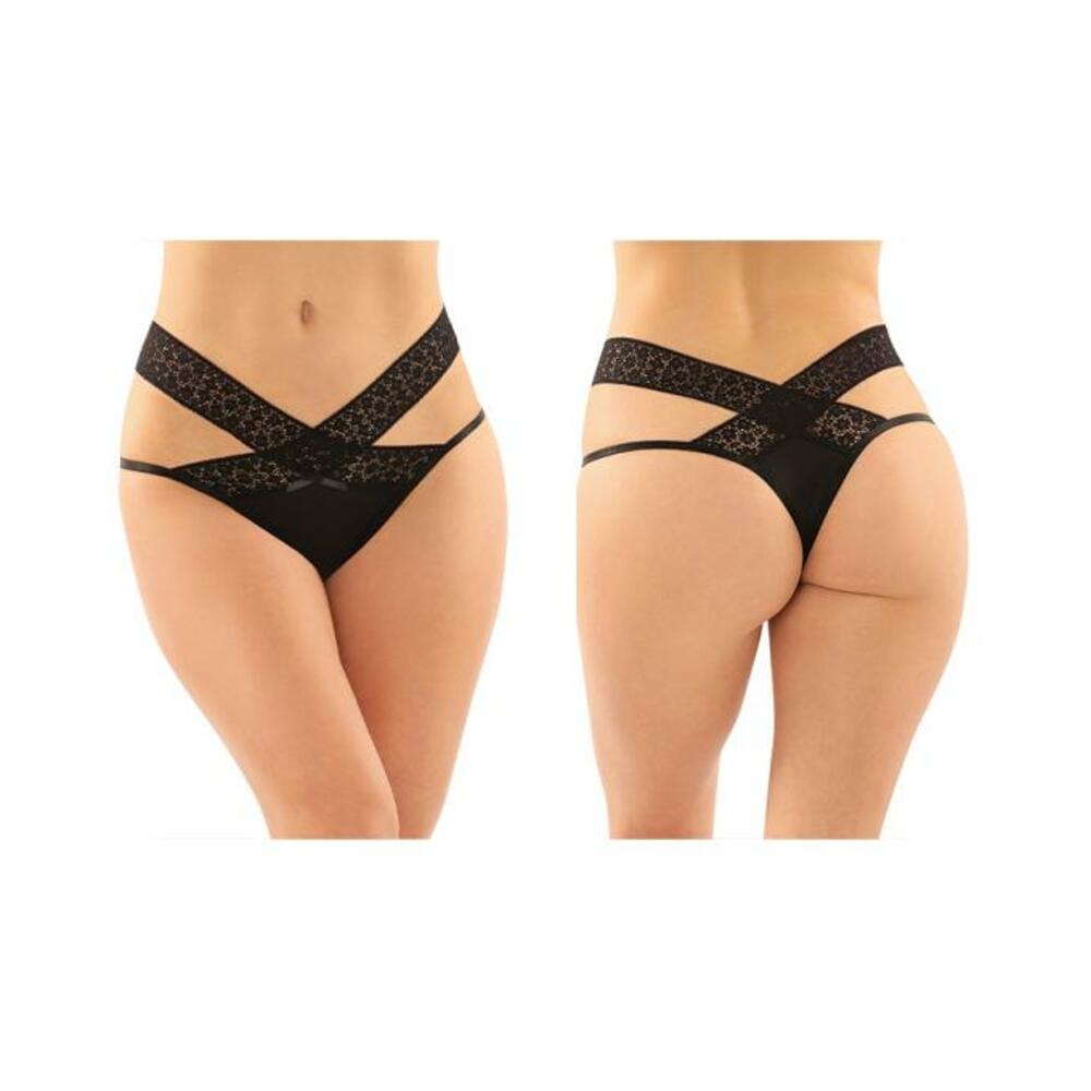 Fantasy Lingerie Daphne Brazilian-Cut Panty-Black L/XL