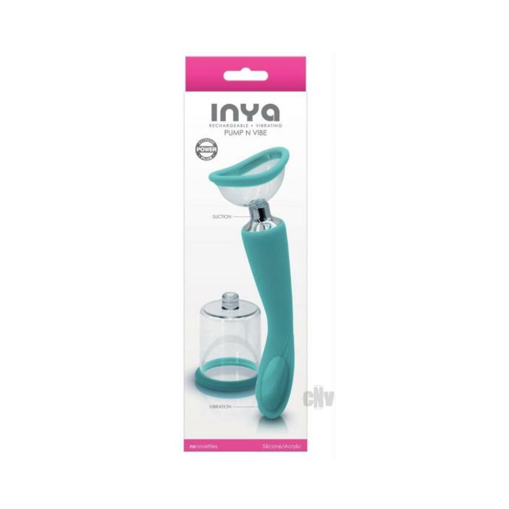 Inya Pump And Vibe With Interchangeable Suction Cups - Teal