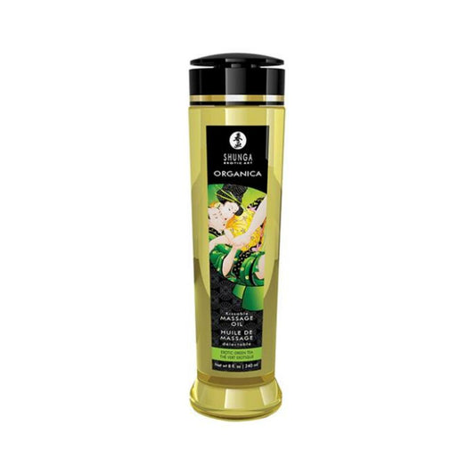 Shunga Organic Kissable Massage Oil - 8.5 Oz Exotic Green Tea