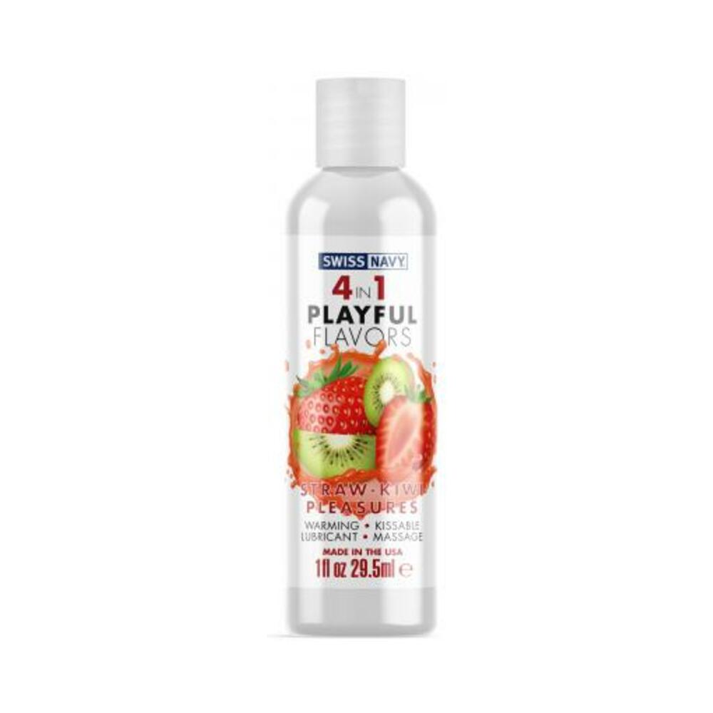 Swiss Navy 4 In 1 Playful Flavors Strawberry Kiwi Pleasure 1oz