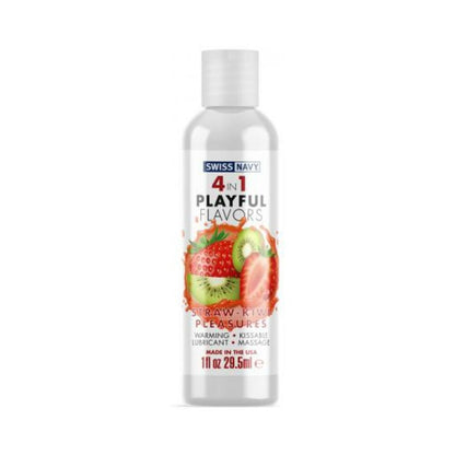 Swiss Navy 4 In 1 Playful Flavors Strawberry Kiwi Pleasure 1oz