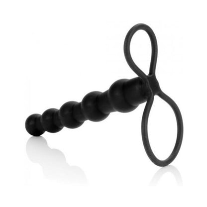 Silicone Love Rider Beaded Dual Penetrator Black