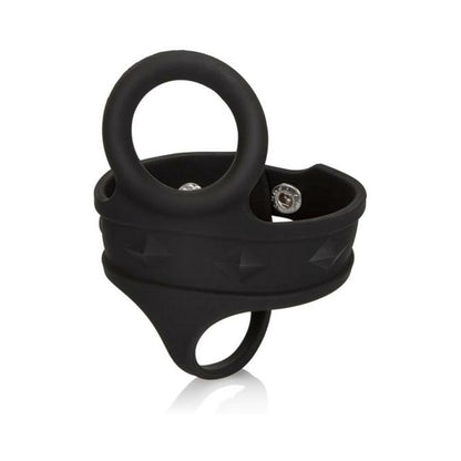 Silicone Tri Snap Scrotum Ball Spreader Black