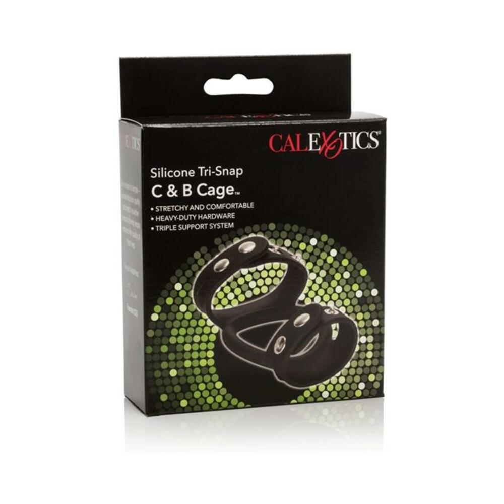 Silicone Tri Snap Cock & Ball Cage Black