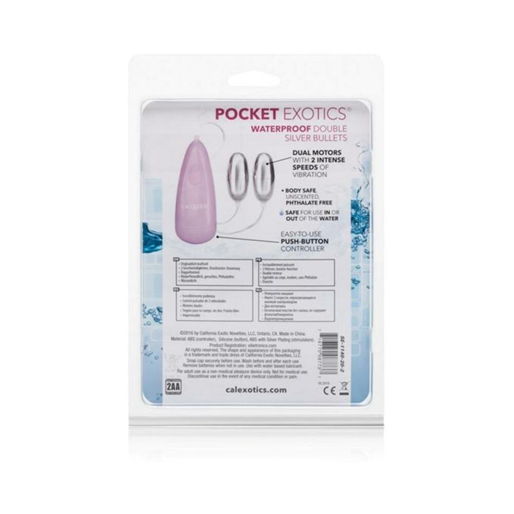 Pocket Exotics Double Silver Bullet Vibrator Waterproof