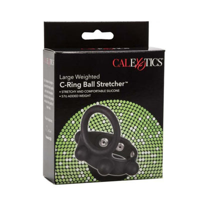 Large Weighted C Ring Ball Stretcher Silicone Black