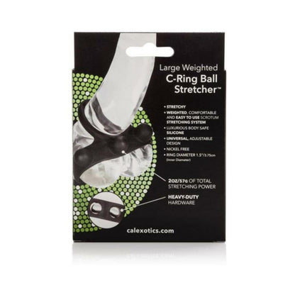 Large Weighted C Ring Ball Stretcher Silicone Black