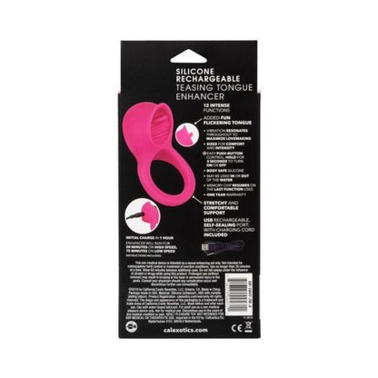 Teasing Tongue Enhancer Pink Vibrating Cock Ring