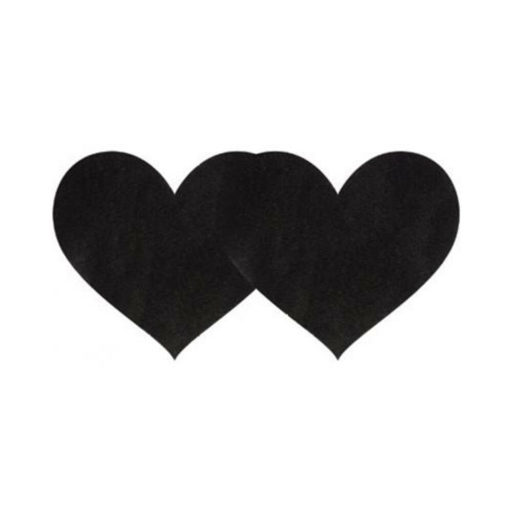 Black Satin Heart Shaped Pasties 2 Pack