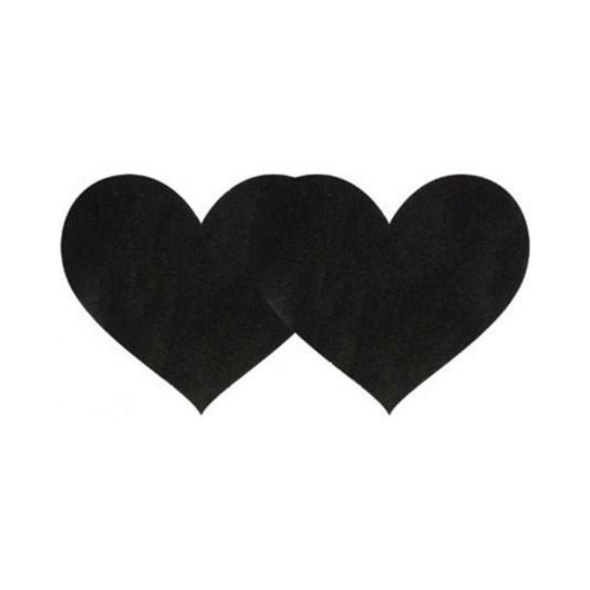 Black Satin Heart Shaped Pasties 2 Pack