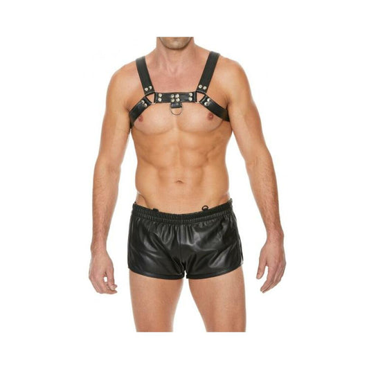 Shots Uomo Chest Bulldog Harness Large/xlarge - Black