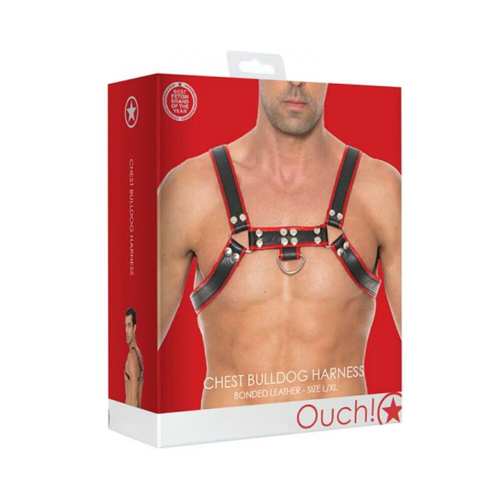 Ouch Chest Bulldog Harness - L/xl - Red