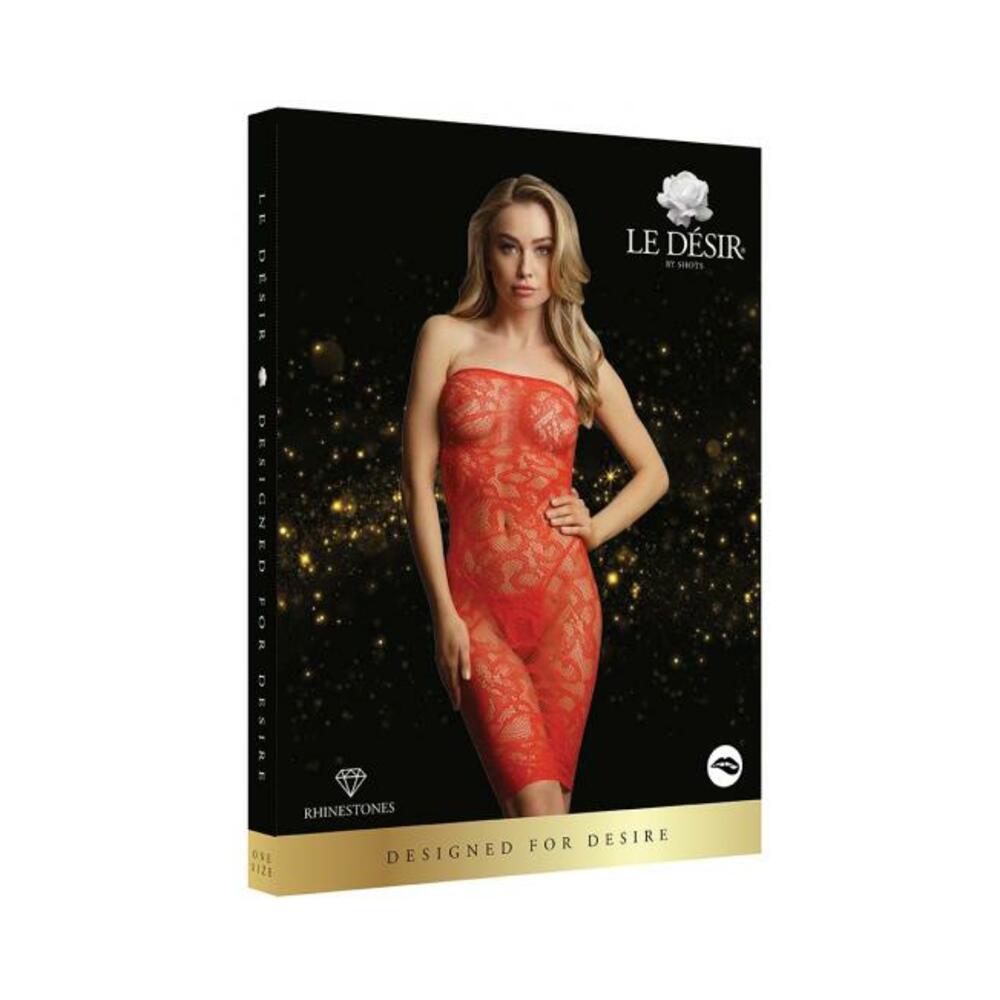 Shots Le Desir Star Rhinestone Dress Os Red