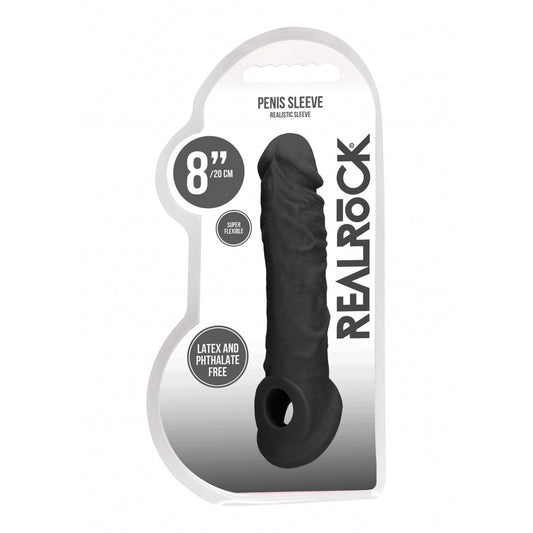 Realrock Penis Sleeve 8" Black