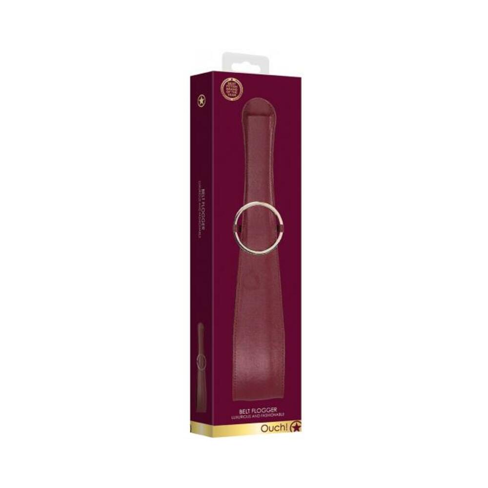 Ouch Halo Belt Flogger Burgundy