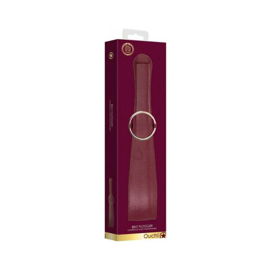 Ouch Halo Belt Flogger Burgundy