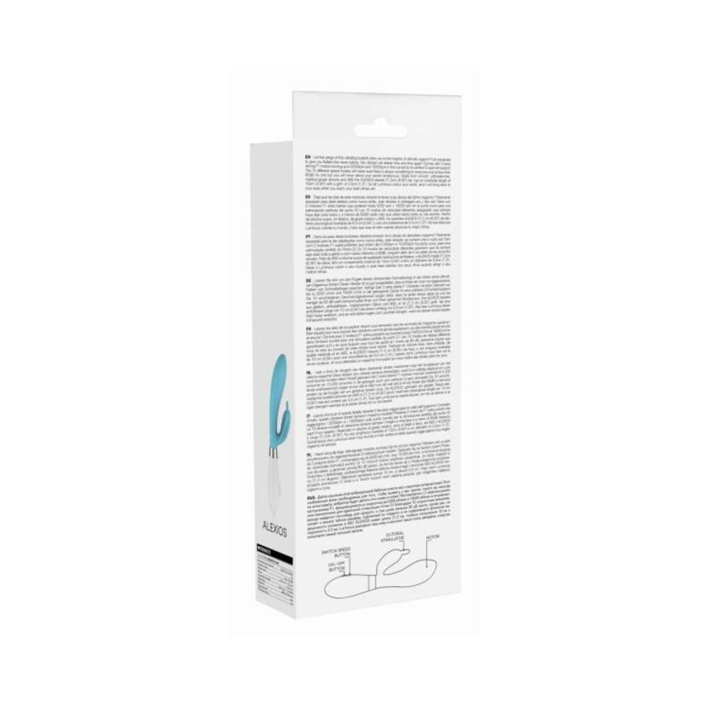 Luna Neon Alexios Ultra-soft Silicone Dual Stimulator Turquoise