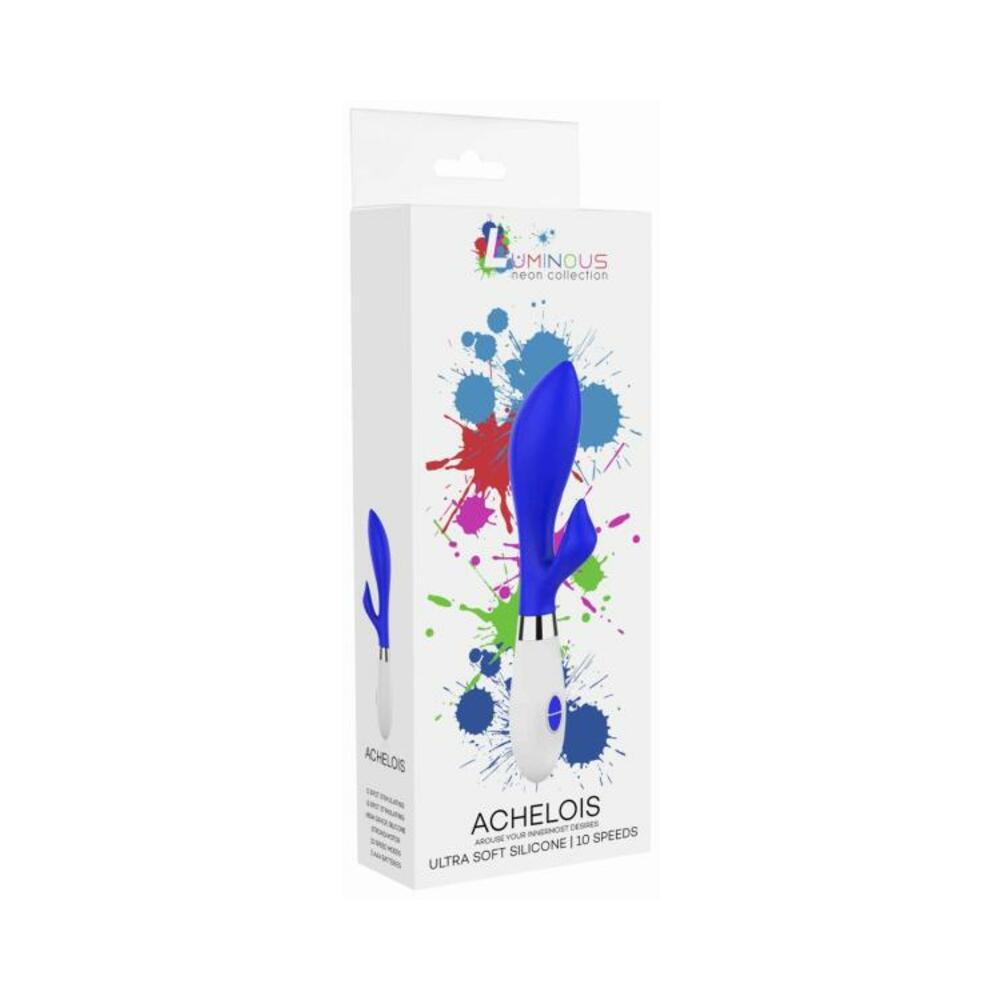 Luna Neon Achelois Ultra-soft Silicone Dual Stimulator Blue