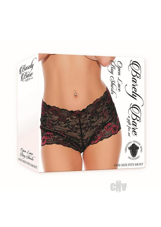Open Lace Boy Shorts Blk