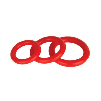 Power Stretch Silicone Stretchy Rings Red 3 Pack