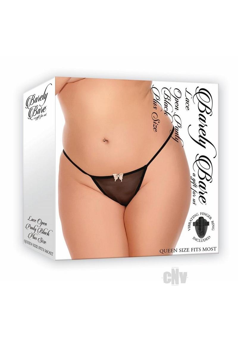 Barely B Lace Open Panty Ps Black