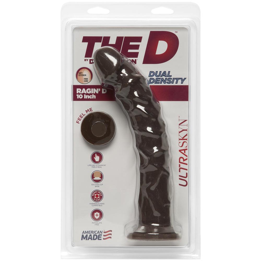 THE D RAGIN' D 10 CHOCOLATE BROWN ULTRASKYN DILDO "