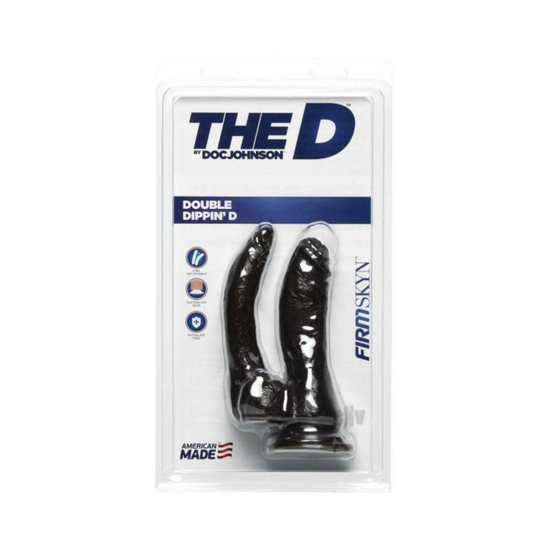 The D Double Dippin D Dildo Firmskyn Black