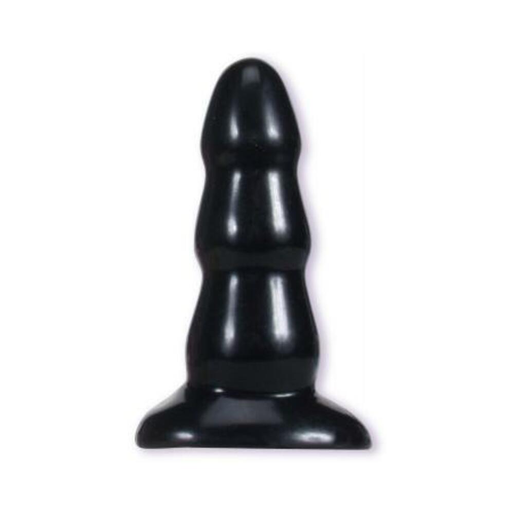 Triple Ripple Medium Black Butt Plug