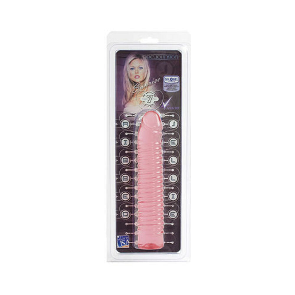 Vivid Ribbed Jellie Cock Sunrise - Pink